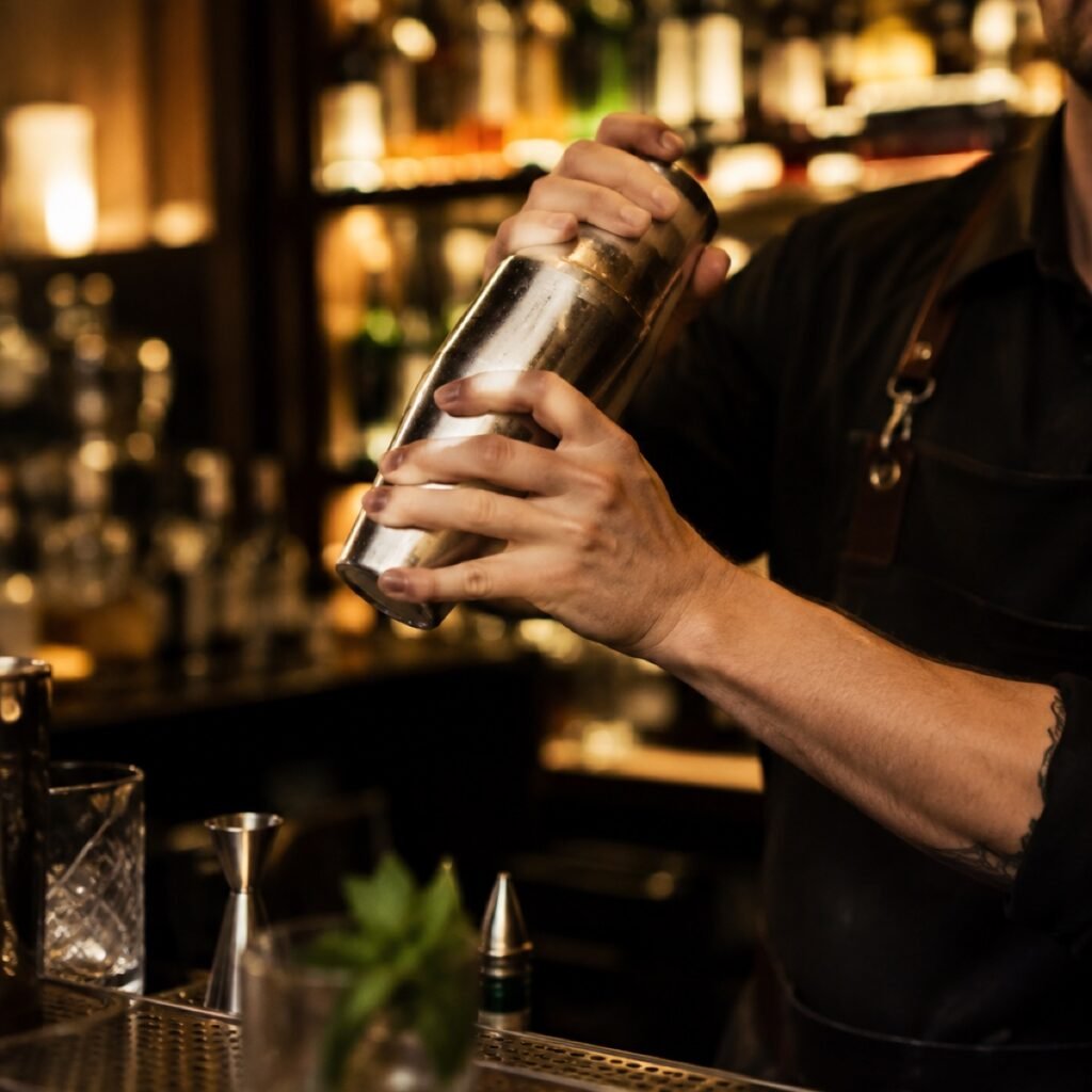 Bartender crafting a cocktail