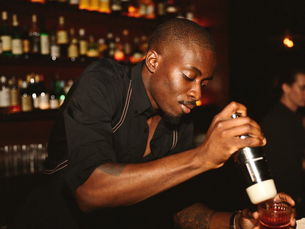 Bartender crafting a cocktail